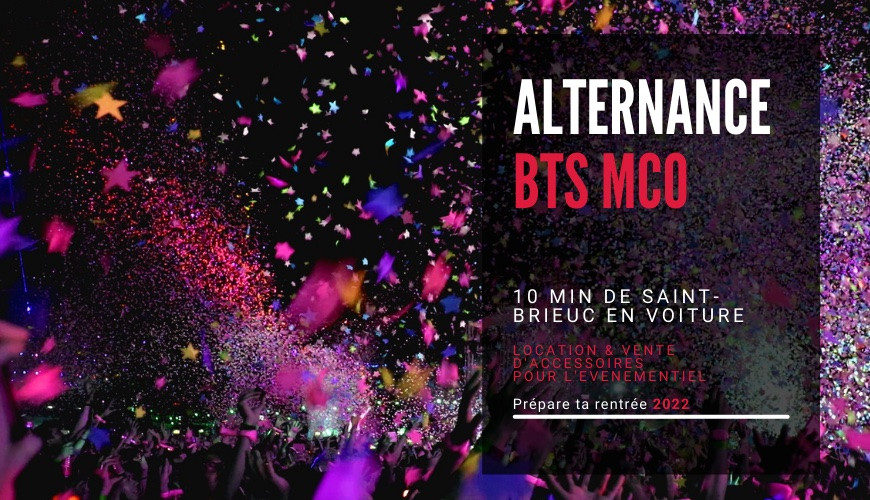 Offre d'emploi en alternance BTS MCO magasin de location et vente d'accessoires pour l'évènementiel