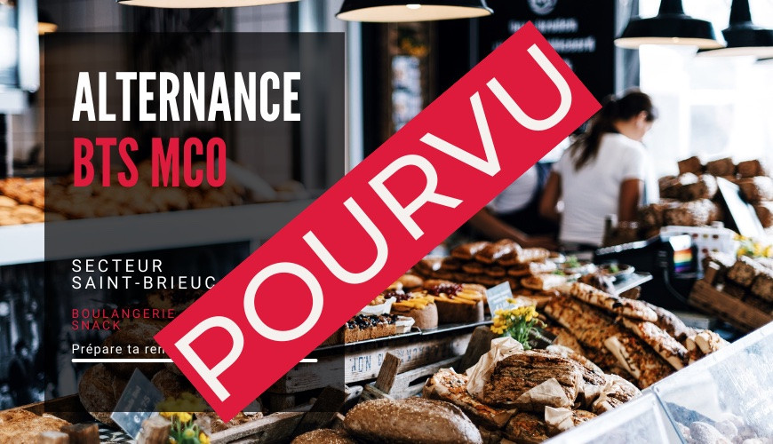Offre d'emploi en alternance BTS MCO boulangerie pâtisserie snack et restauration rapide